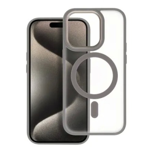 Matte Mag Cover case compatible with MagSafe for IPHONE 15 PRO MAX titanium grey