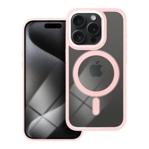 Color Edge Mag Cover case compatible with MagSafe for IPHONE 15 PRO pink
