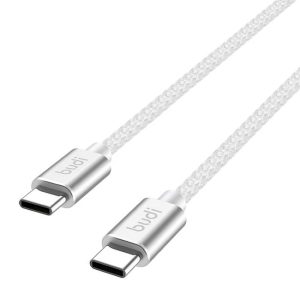 Καλώδιο USB Budi USB-C to USB-C 65W 1,5m (white)