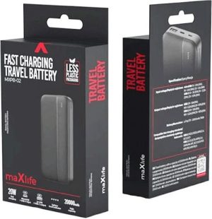 Maxlife MXPB-02 Power Bank 30000mAh με 2 Θύρες USB-A Μαύρο