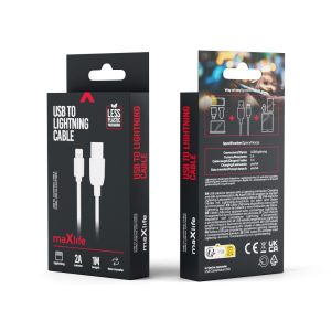 Maxlife cable USB – Lightning 1,0 m 2A white