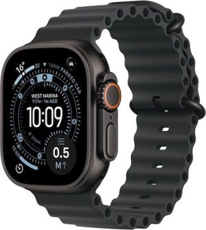 Apple Watch Ultra 3 Titanium Black 49mm Αδιάβροχο με eSIM και Παλμογράφο