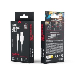 Maxlife cable USB – Lightning 1,0 m 2A white