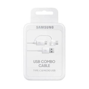 Samsung Regular USB to micro USB / Type-C Cable 3A Λευκό 1.5m (EP-DG930DWEGWW)