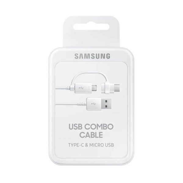 Samsung Regular USB to micro USB / Type-C Cable 3A Λευκό 1.5m (EP-DG930DWEGWW)