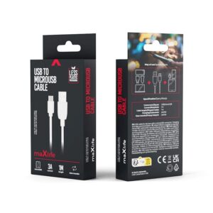 Maxlife cable USB – microUSB 1,0 m 3A white