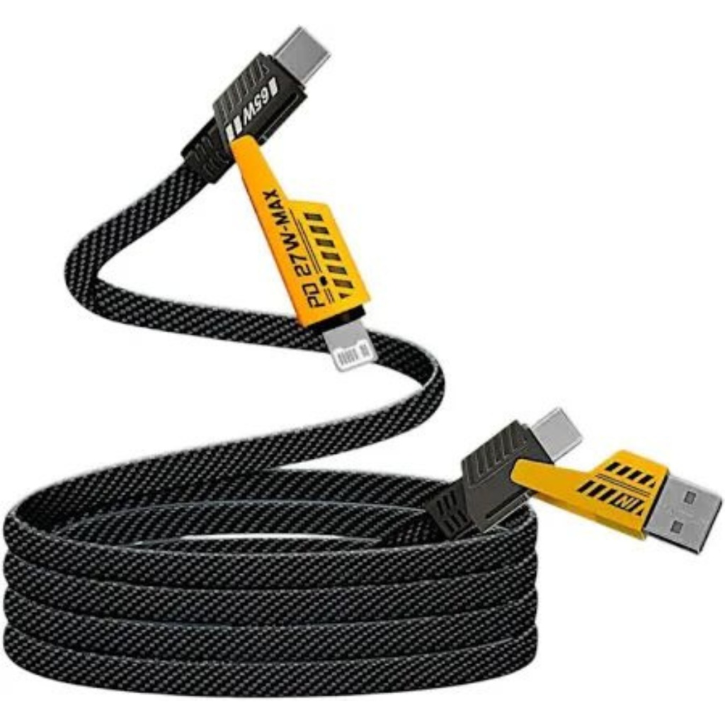 Ultimate 4-in-1 Mech Data Cable – Blazing-Fast & Hassle-Free Charging for USB-C & Lightning Devices (2025) | No More Slow Charging!_0