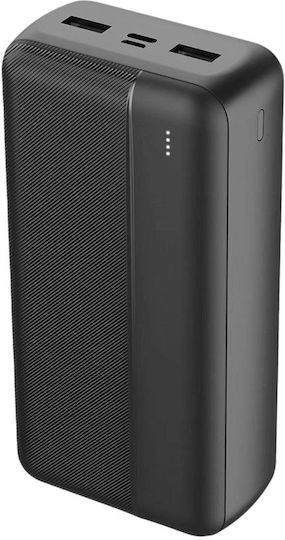Maxlife MXPB-02 Power Bank 30000mAh με 2 Θύρες USB-A Μαύρο