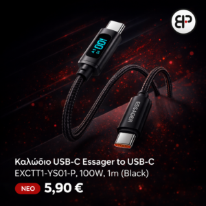 Καλώδιο USB-C Essager to USB-C EXCTT1-YS01-P, 100W, 1m (Black)