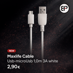 Maxlife Cable Usb-microUsb 1,0m 3A white