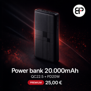 Power bank 20.000mAh, QC22.5 + PD20W