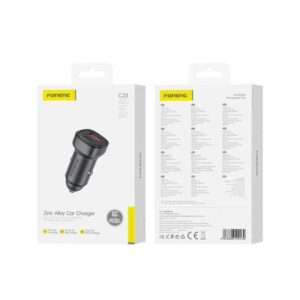FONENG car charger C23 PD 30W 1xUSB-C + 1xUSB QC3.0 Black