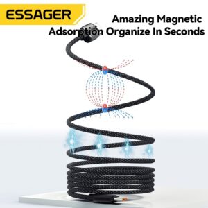 Data USB Type C Magnetic Braided 7A 100W 1M – EXCT-TD01-P – Black