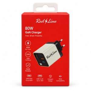 RedLine 80W GaN Charger with Built-In Cable