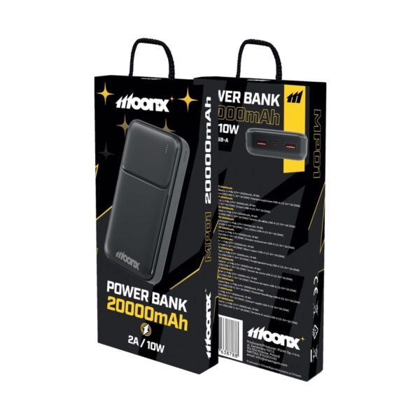 MOONX power bank MP01 2A 10W 2xUSB 20000mAh black
